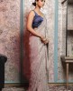 Grey color Saree in Chinon Chiffon