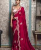 Dark Pink Saree in Dola Silk