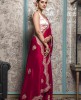 Dark Pink Saree in Dola Silk