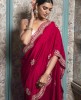 Dark Pink Saree in Dola Silk