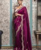 Plum color Saree in  Dola Silk