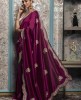 Plum color Saree in  Dola Silk