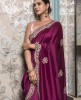 Plum color Saree in  Dola Silk