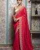 Cherry Red color Saree in Dola Silk