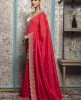 Cherry Red color Saree in Dola Silk
