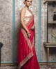 Cherry Red color Saree in Dola Silk