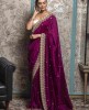 Wine color Saree in  Dola Silk