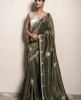 Mehendi Green Saree in Dola Silk