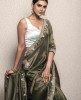 Mehendi Green Saree in Dola Silk