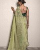 Pista Green Saree in Soft Organza