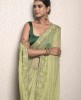 Pista Green Saree in Soft Organza