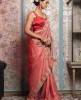 Peach color Saree in Dola Silk