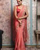 Peach color Saree in Dola Silk