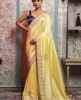 Lemon Yellow Saree in Dola Silk