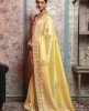 Lemon Yellow Saree in Dola Silk