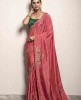 Reddish Pink color Saree in Dola Silk