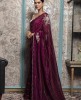 Wine color Saree in Dola Silk