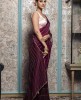 Wine color Saree in Dola Silk