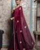 Wine color Saree in Dola Silk