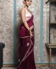 Wine color Saree in Dola Silk