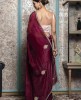 Wine color Saree in Dola Silk