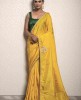 Yellow color Saree in Dola Silk