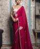Dark Pink Saree in Dola Silk