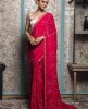 Dark Pink color Saree in  Chinnon