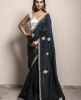 Dark Grey color Saree in Dola Silk
