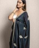 Dark Grey color Saree in Dola Silk