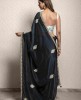 Dark Grey color Saree in Dola Silk
