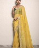 Yellow color Saree in Soft Organza 