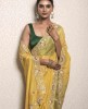 Yellow color Saree in Soft Organza 