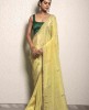 Lemon Yellow color Saree in Dola Silk