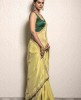 Lemon Yellow color Saree in Dola Silk