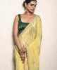 Lemon Yellow color Saree in Dola Silk