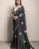 Dark Grey color Saree in Dola Silk