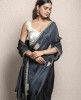 Dark Grey color Saree in Dola Silk