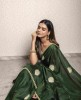 Dark Green color Saree in Dola Silk