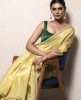 Lemon Yellow Saree in Dola Silk