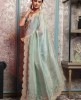 Sea Green color Saree in Dola Silk
