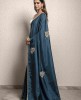 Navy Blue color Saree in Dola Silk 