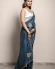 Navy Blue color Saree in Dola Silk 