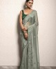 Sage Green color Saree in Soft Organza