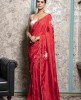 Red Saree in Dola Silk