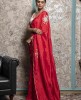 Red Saree in Dola Silk
