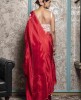 Red Saree in Dola Silk