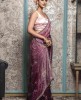 Lavender & Plum Ombre Saree in Soft Organza