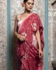 Shaded  Dola Silk Saree in Light Pink & Onion Pink