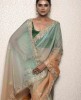 Green & Peach shaded Saree in Soft Organza